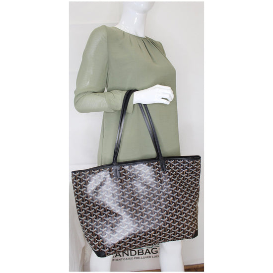 Goyard Artois Tote MM Black/Natural in Canvas/Calfskin with