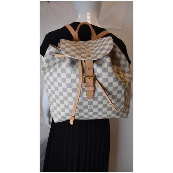 Louis Vuitton Damier Azur Sperone Backpack White Blue