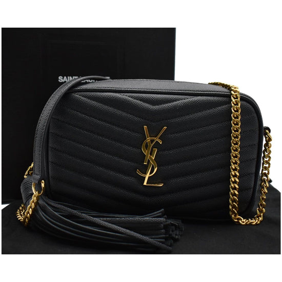 Saint Laurent Matelasse Grain de Poudre Monogram Lou Mini Camera Bag, Saint  Laurent Handbags