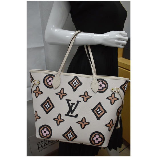 Louis Vuitton Neverfull MM Wild at Heart Tote Animal Cream New Authentic NIB