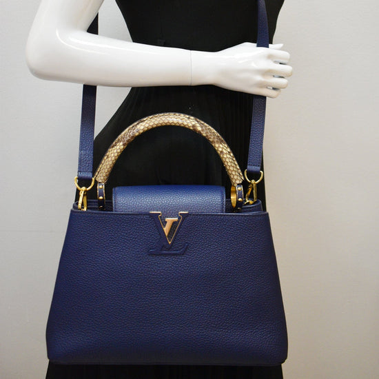 Louis Vuitton Taurillon Python Trim Capucines MM Satchel