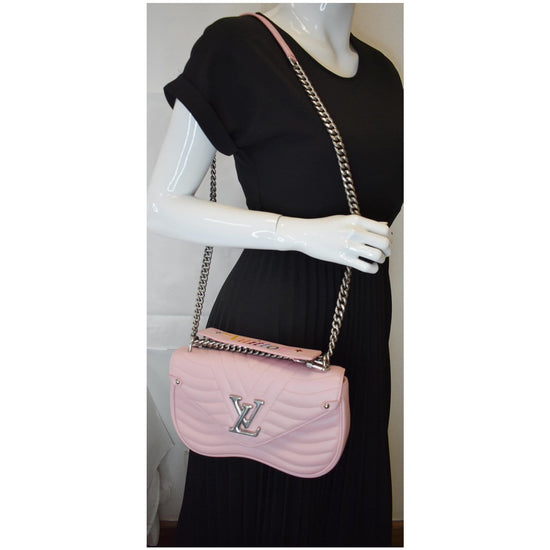 LOUIS VUITTON Calfskin Leopard Print New Wave Chain PM Light Pink 324928