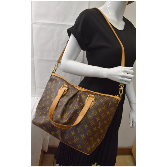 Louis Vuitton Monogram Palermo MM Tote Satchel Hand Shoulder Bag Brown VI  0058