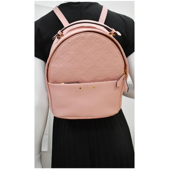 Louis Vuitton Rose Poudre Monogram Empreinte Leather Sorbonne Backpack Bag  - Yoogi's Closet