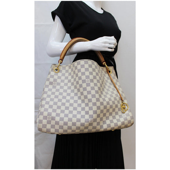 Louis Vuitton Damier Azur Artsy MM just in!! Call us at ***-***-**** or  email us at cust…
