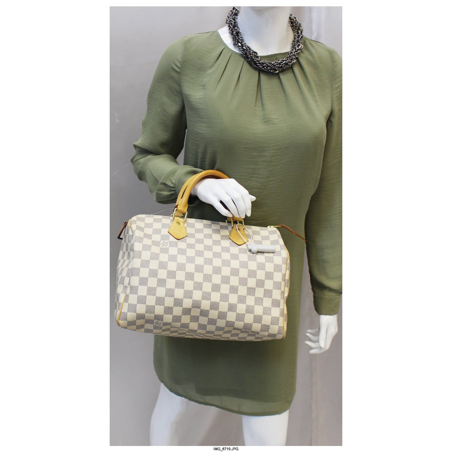 LOUIS VUITTON Speedy 30 Damier Azur Satchel Handbag-US