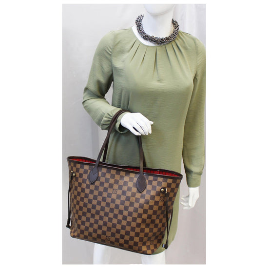 LOUIS VUITTON Neverfull MM Damier Ebene Tote Bag Brown - Hot Deals