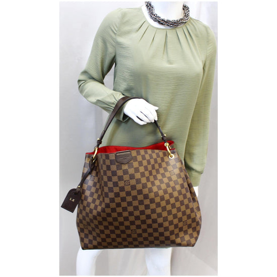 LOUIS VUITTON Graceful MM Damier Ebene Shoulder Bag Brown-US