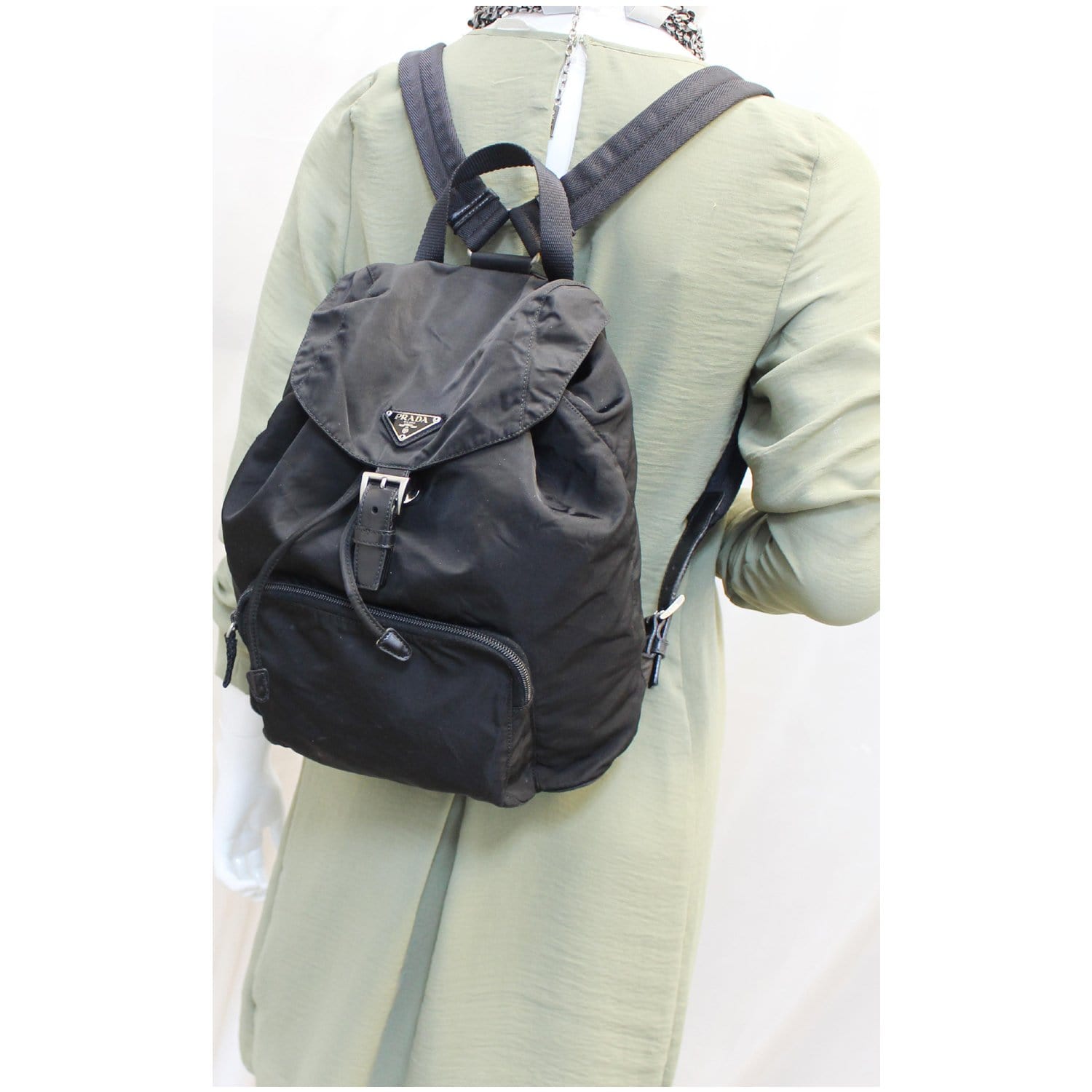prada nylon backpack large