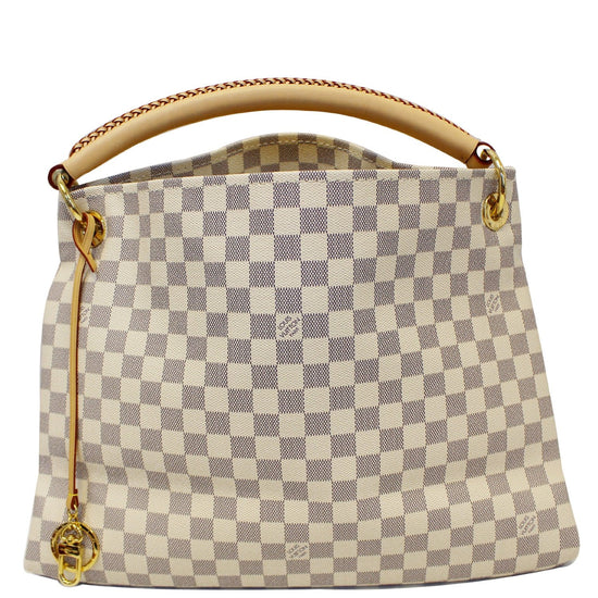 LOUIS VUITTON Artsy MM Damier Azur Shoulder Bag White-E5475-SOLD