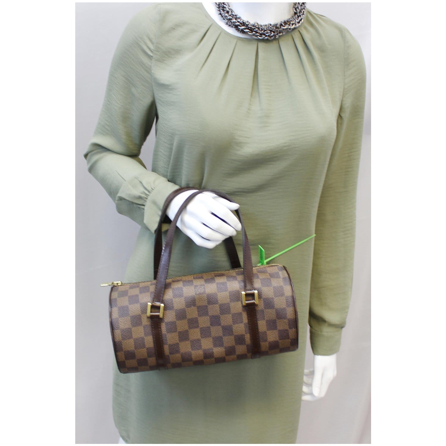 LOUIS VUITTON Papillon 30 Damier Ebene Shoulder Handbag Brown-US