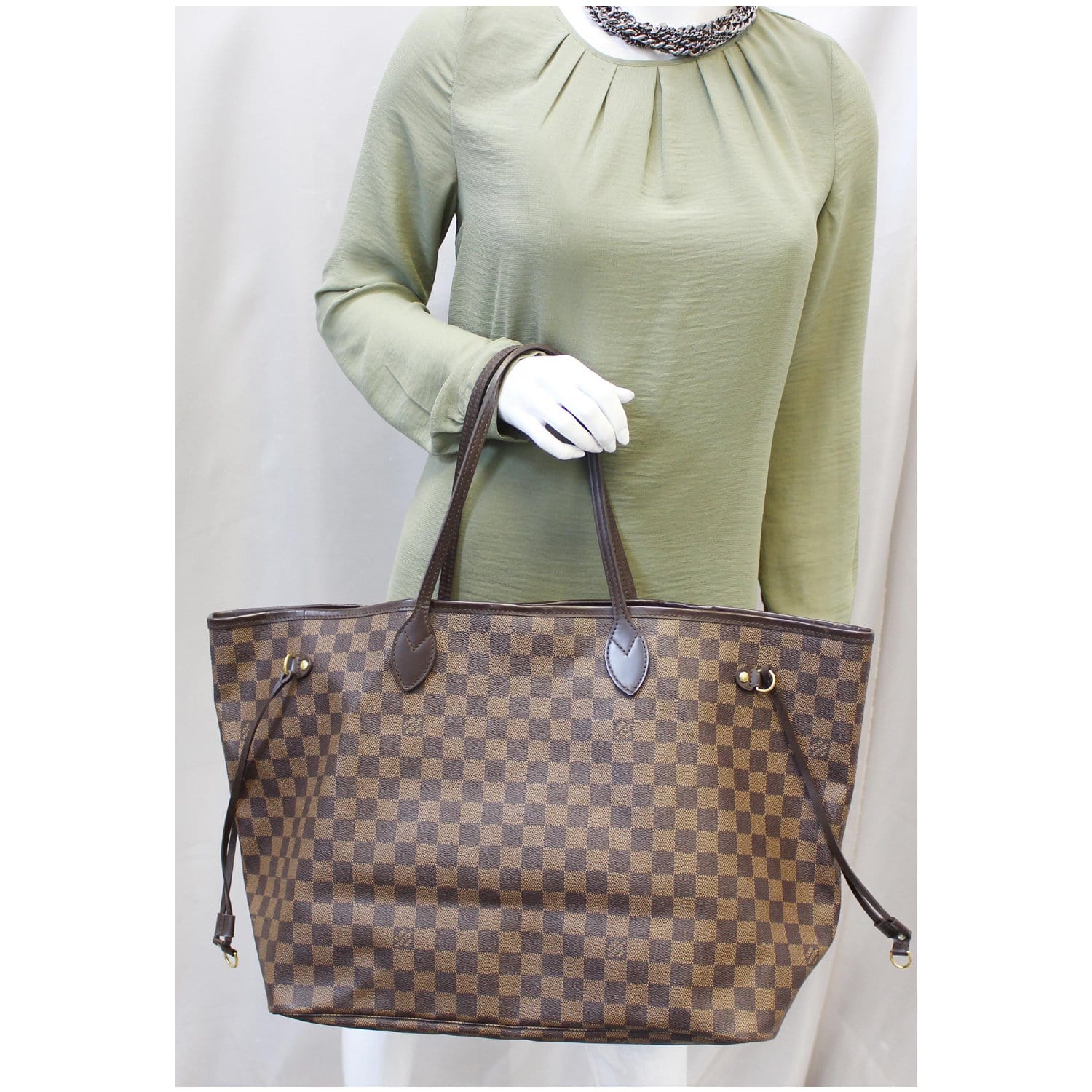 LOUIS VUITTON Neverfull GM Damier Ebene Tote Shoulder Bag Brown-US