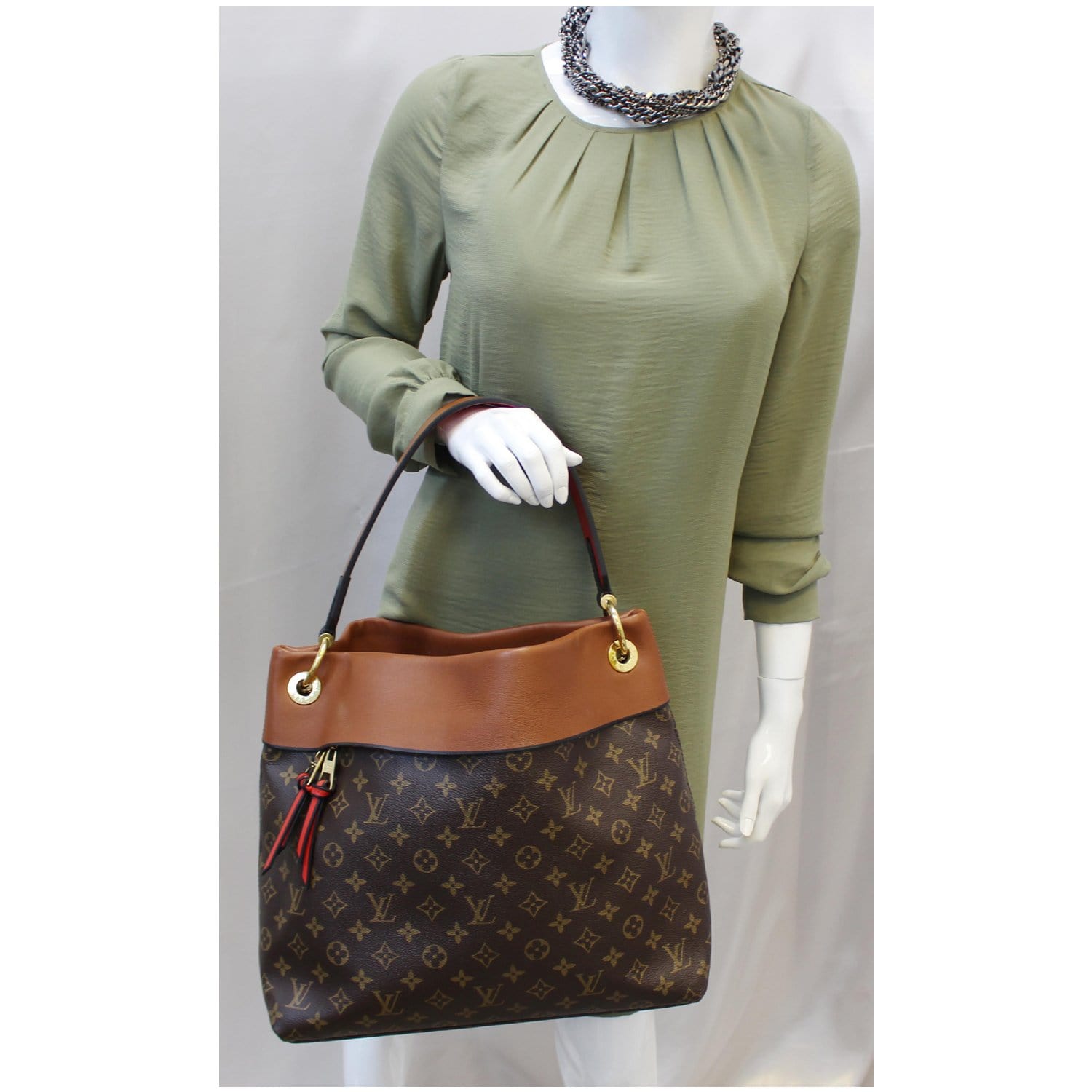 LOUIS VUITTON Tuileries Monogram Canvas Hobo Bag Caramel-US