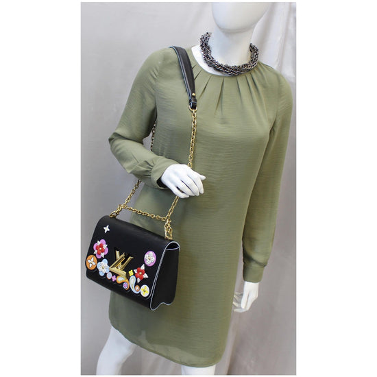 Enamel Flower Twist Handbag: Luxury Designer Medium Sized Bag With