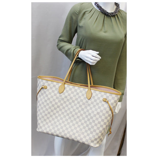 Louis Vuitton Neverfull Damier Azur GM Rose Ballerina Lining in Coated  Canvas with Gold-tone - US