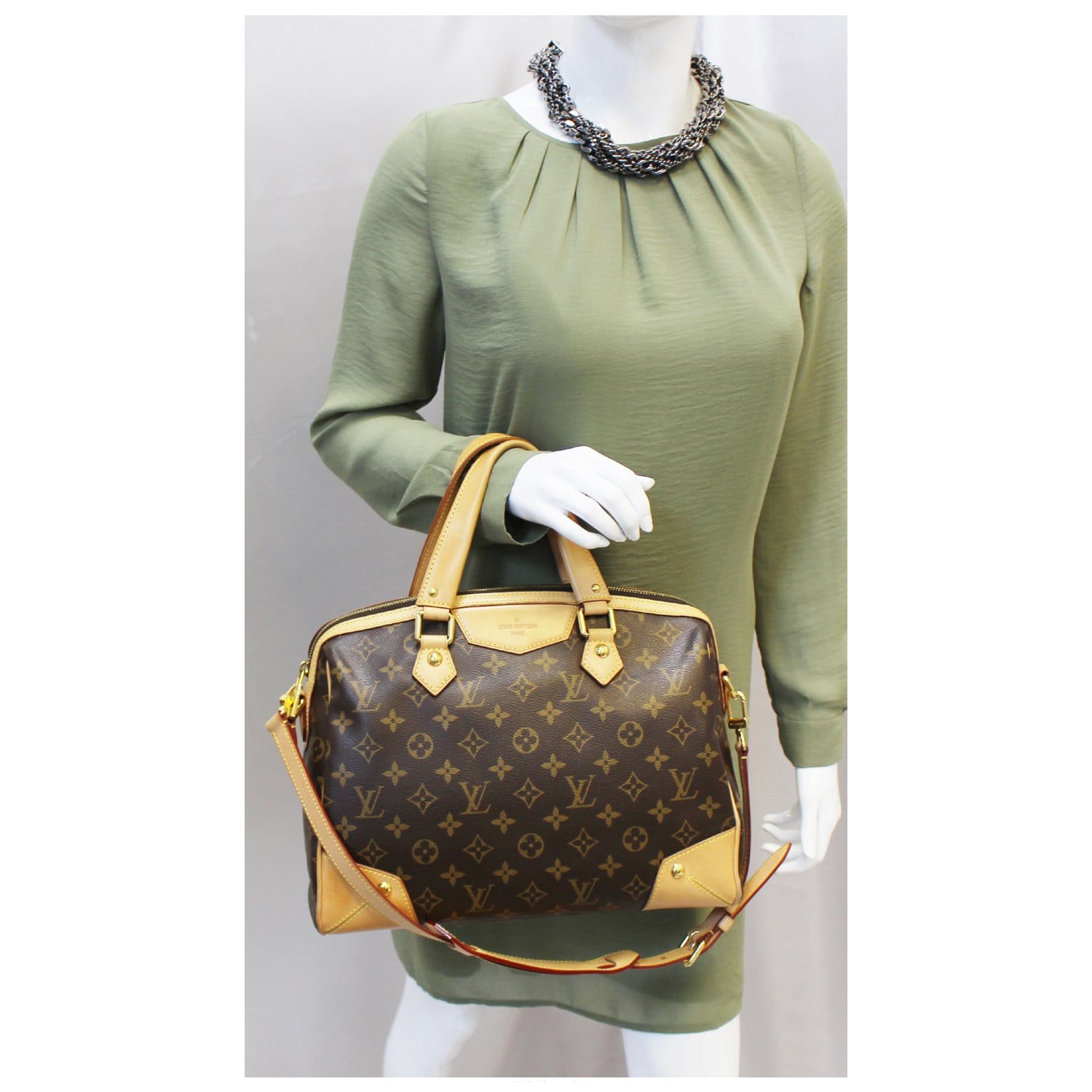 LOUIS VUITTON Retiro PM Monogram Canvas Shoulder Bag Brown-US