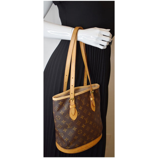 LOUIS VUITTON BROWN MONOGRAM CANVAS PETIT BUCKET BAG – RDB