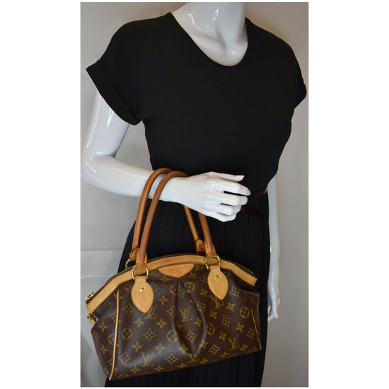 Louis Vuitton, Bags, Authentic Louis Vuitton Handbag M443 Brown Monogram  Canvas Monogram Tivoli Pm