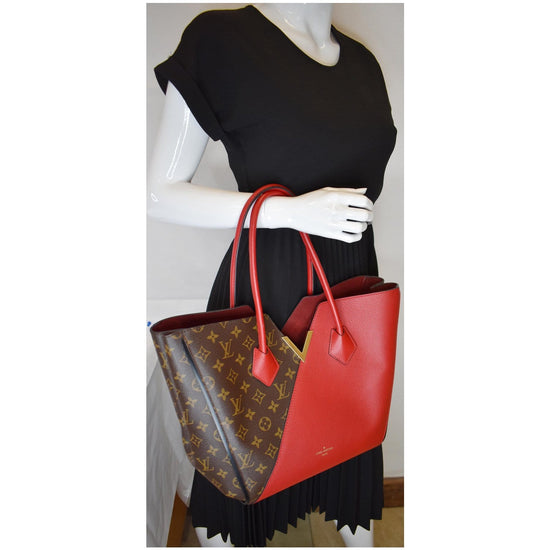 LOUIS VUITTON Kimono Monogram Calfskin Tote Bag Brown/Cerise- 20% OFF