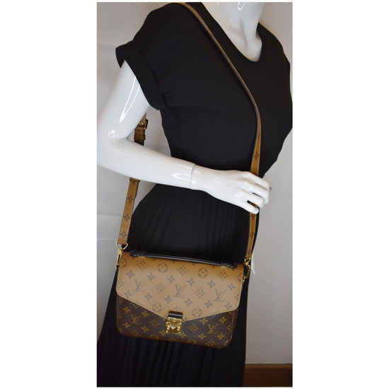 Louis Vuitton Brown, Pattern Print Monogram Reverse Pochette Métis