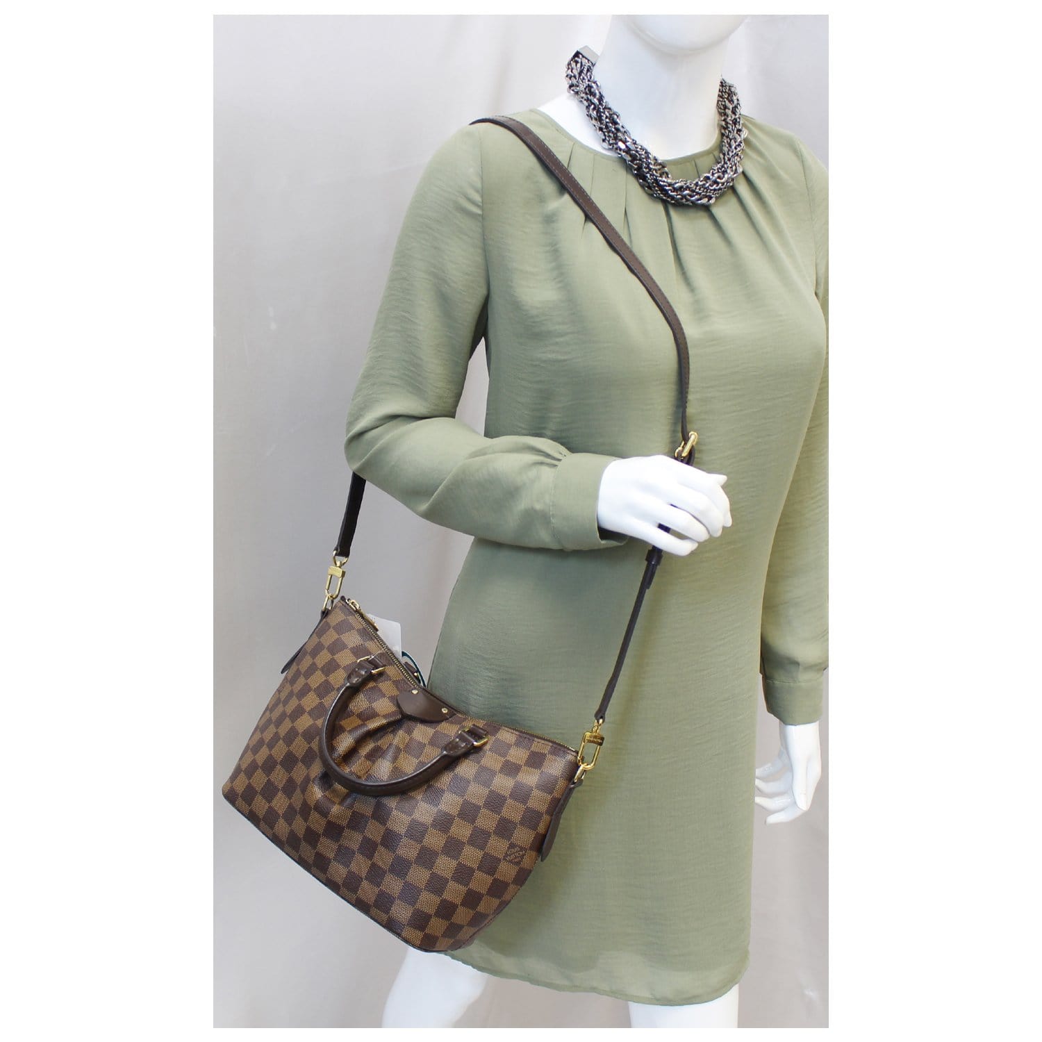 LOUIS VUITTON Siena PM Damier Ebene Shoulder Handbag-US