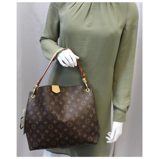 Louis+Vuitton+Graceful+Shoulder+Bag+PM+Brown%2FBlack+Canvas for