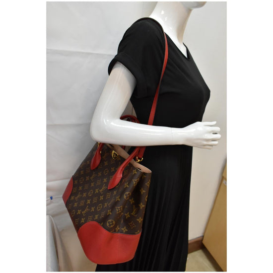 Louis Vuitton Monogram Flandrin two way bag red handles and trim COA