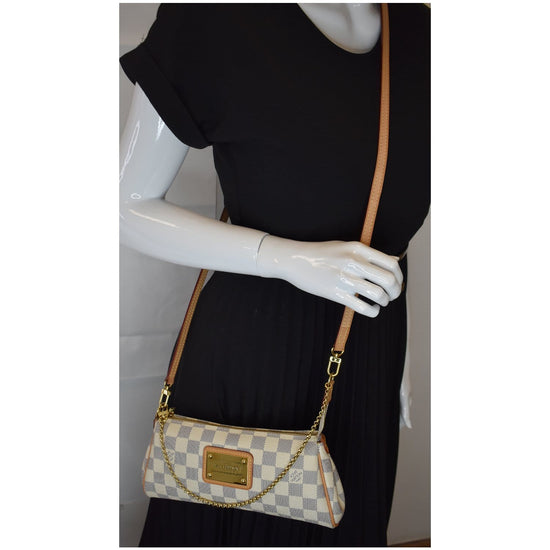 White Louis Vuitton Damier Azur Eva Satchel – Designer Revival