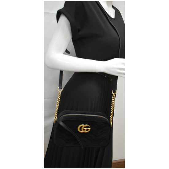 Gucci GG Marmont Matelasse Embellished Velvet Crossbody Bag (SHG