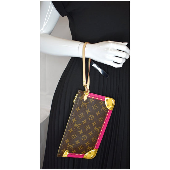 Louis Vuitton Rare Summer Trunks Monogram Neverfull Pochette GM Wristlet  Bag 861952