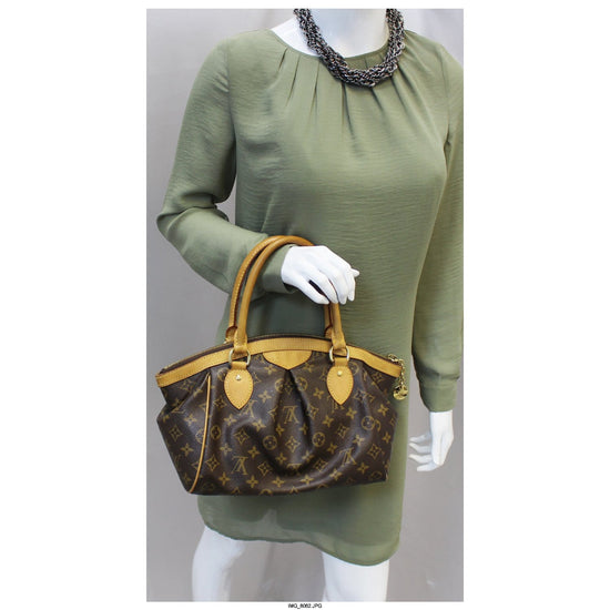 Louis Vuitton Tivoli Top Satchel Handbag Monogram Canvas PM Brown 