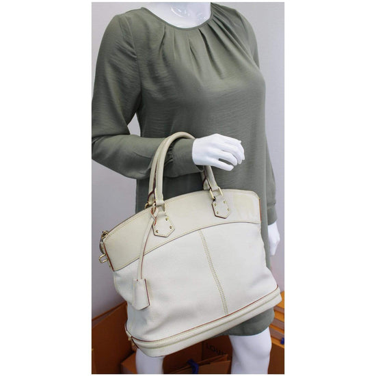 Louis Vuitton Lockit Handbag in Taupe Suhali Leather and Taupe