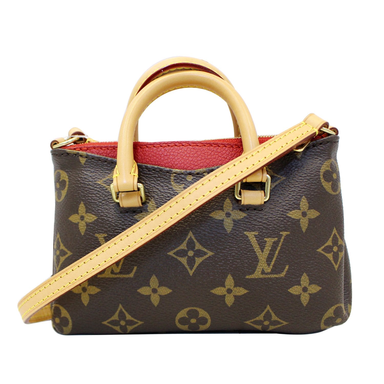 LOUIS VUITTON Nano Pallas Monogram Canvas Shoulder Crossbody Bag-US