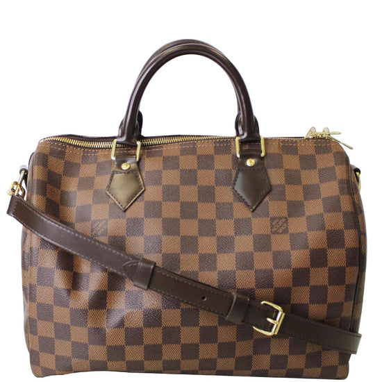 Louis Vuitton 2018 Pre-owned Damier Ebene Speedy Bandouliere 30 Two-Way Handbag - Brown