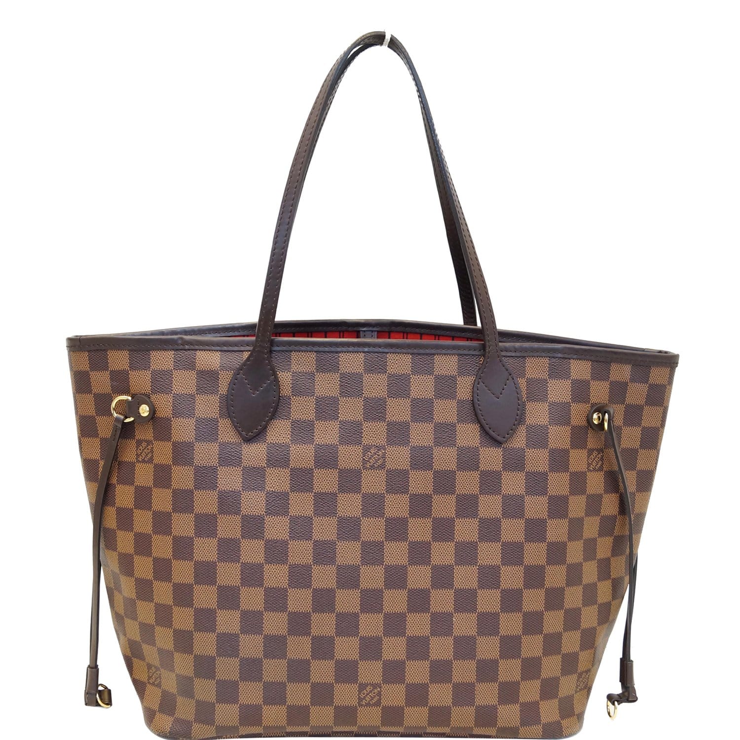 LOUIS VUITTON Neverfull MM Damier Ebene Tote Shoulder Bag Brown