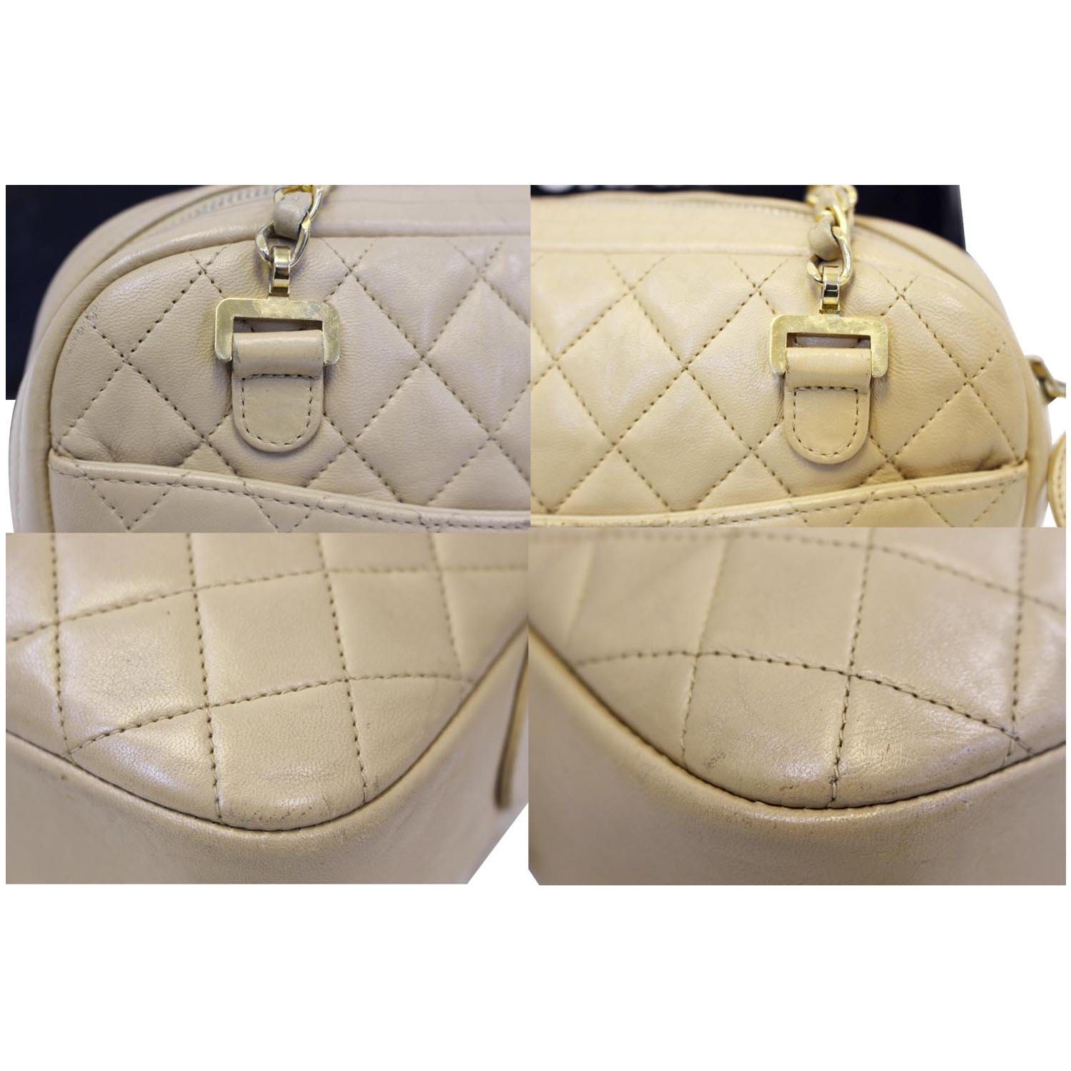 beige camera bag