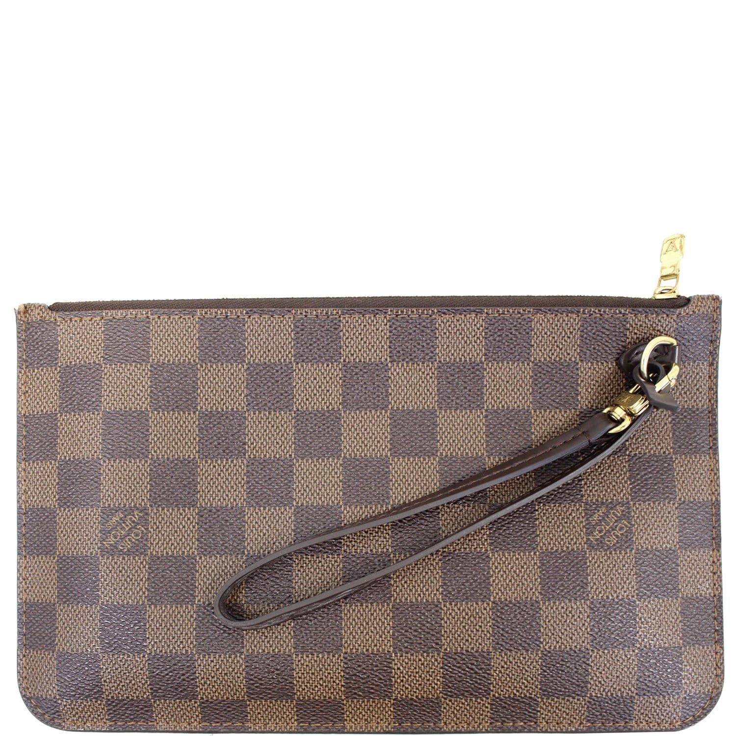 LOUIS VUITTON Pochette Wristlet Pouch Neverfull MM Damier Ebene-US