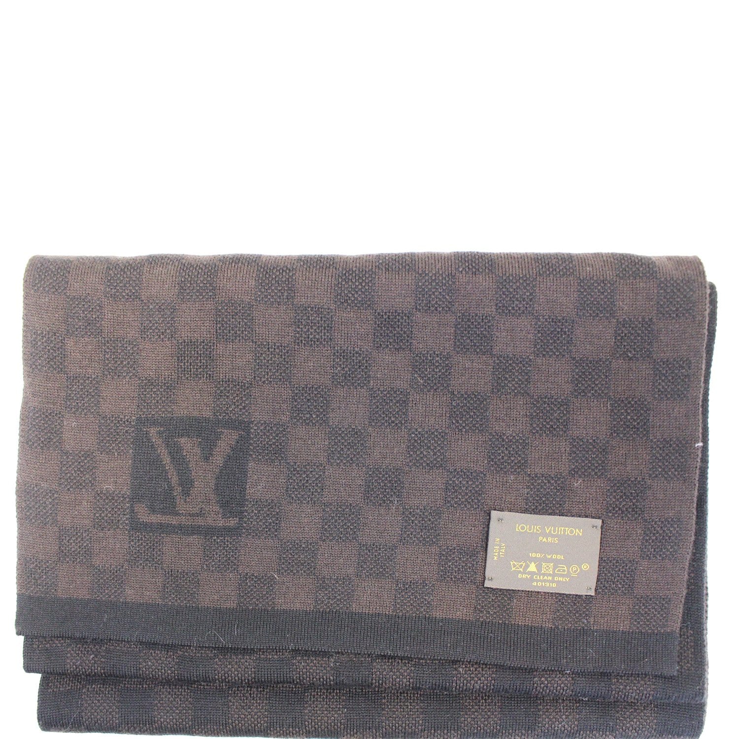 Louis Vuitton Damier Stole Scarf Wool Petit Brown