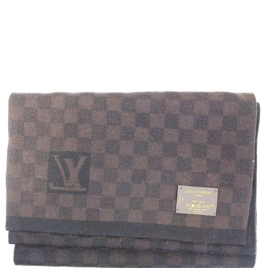 NEW LOUIS VUITTON DAMIER SCARF IN BLACK WOOL 168 x 28 CM NEW WOOL SCARF  ref.784710 - Joli Closet