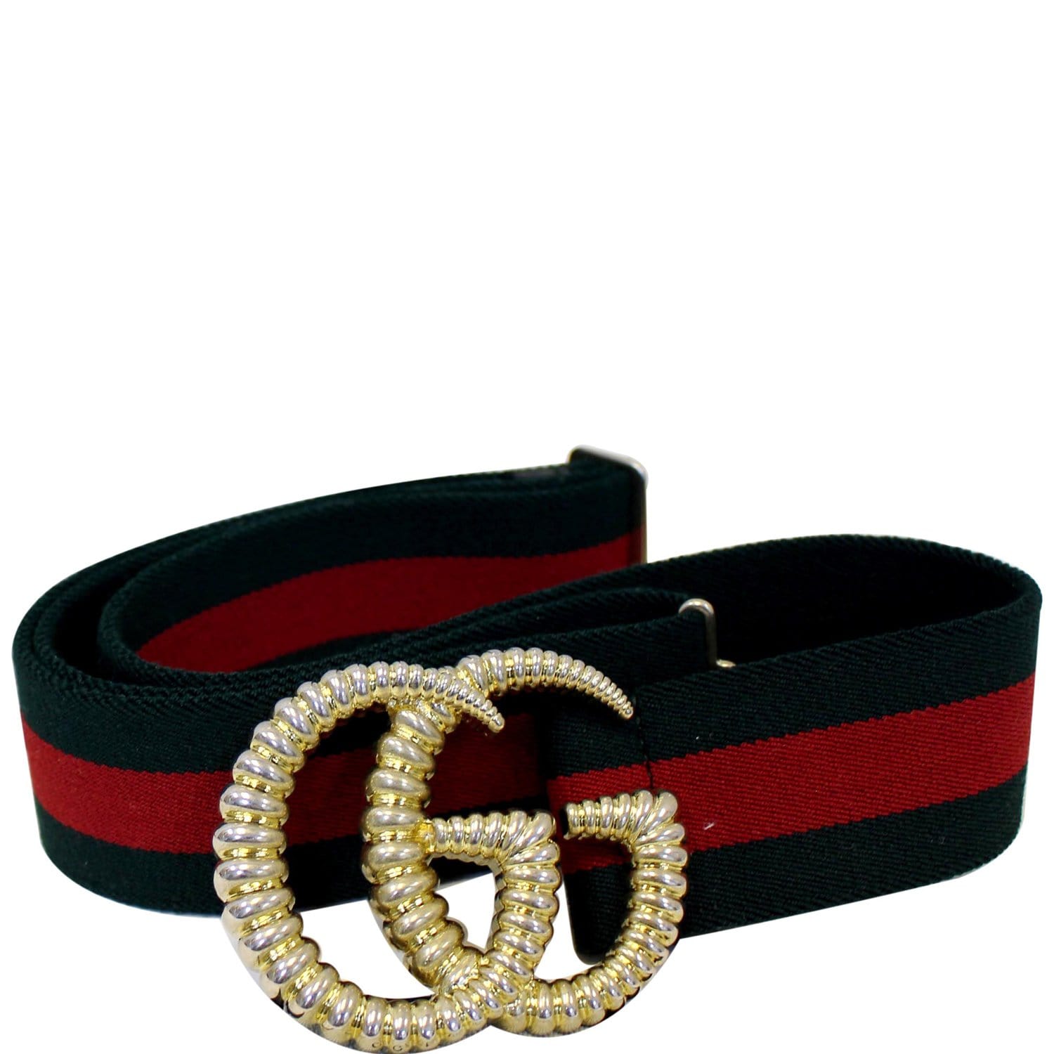 GUCCI Web Elastic with Torchon Double G Buckle Belt 524101-US