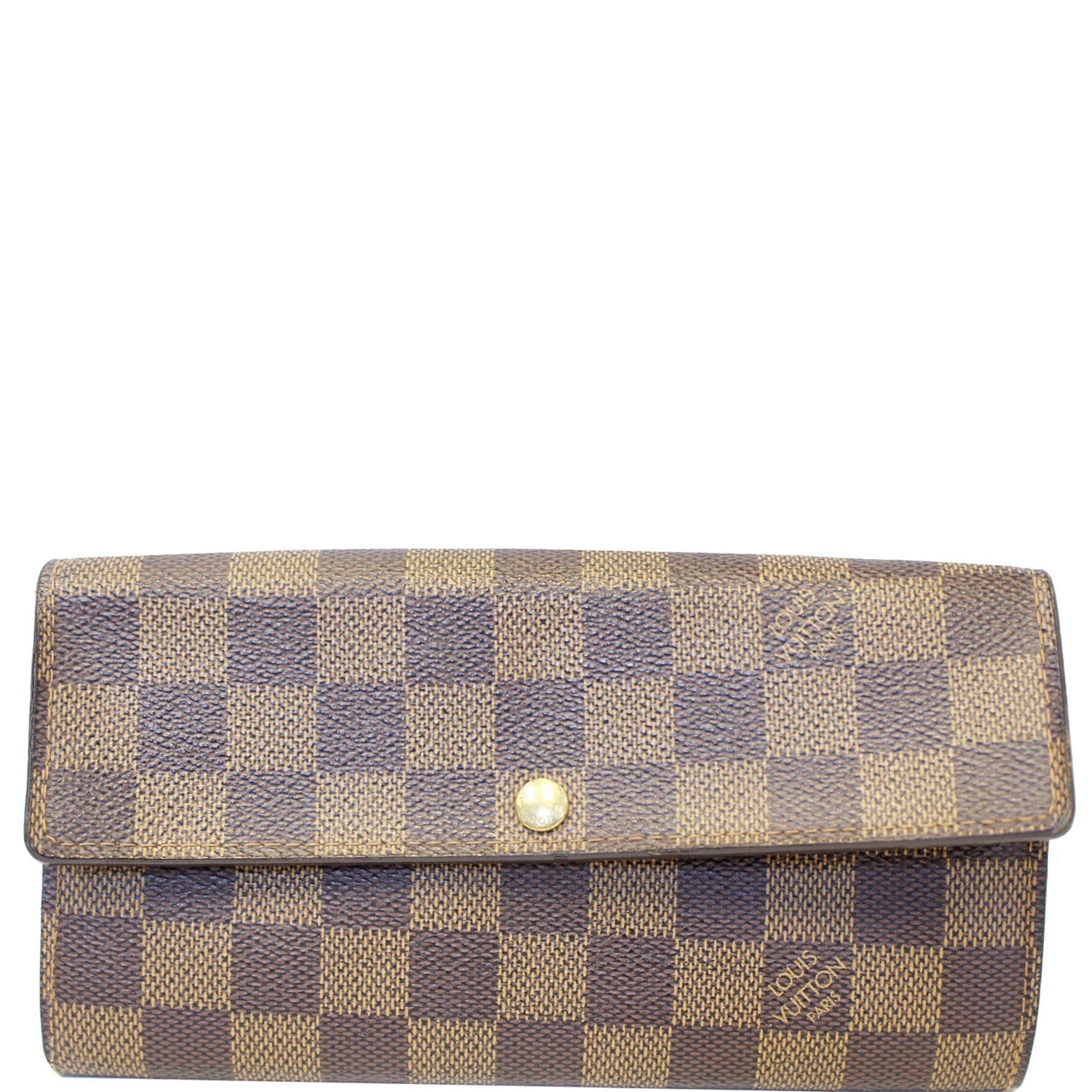 LOUIS VUITTON Sarah Damier Ebene Wallet Brown