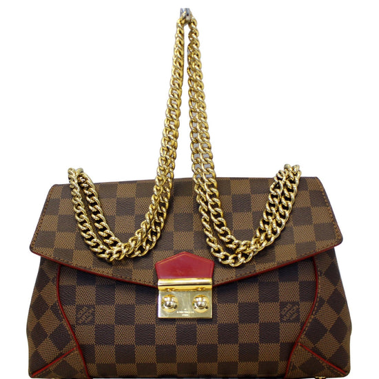 LOUIS VUITTON Caissa Chain Damier Ebene Clutch Shoulder Bag