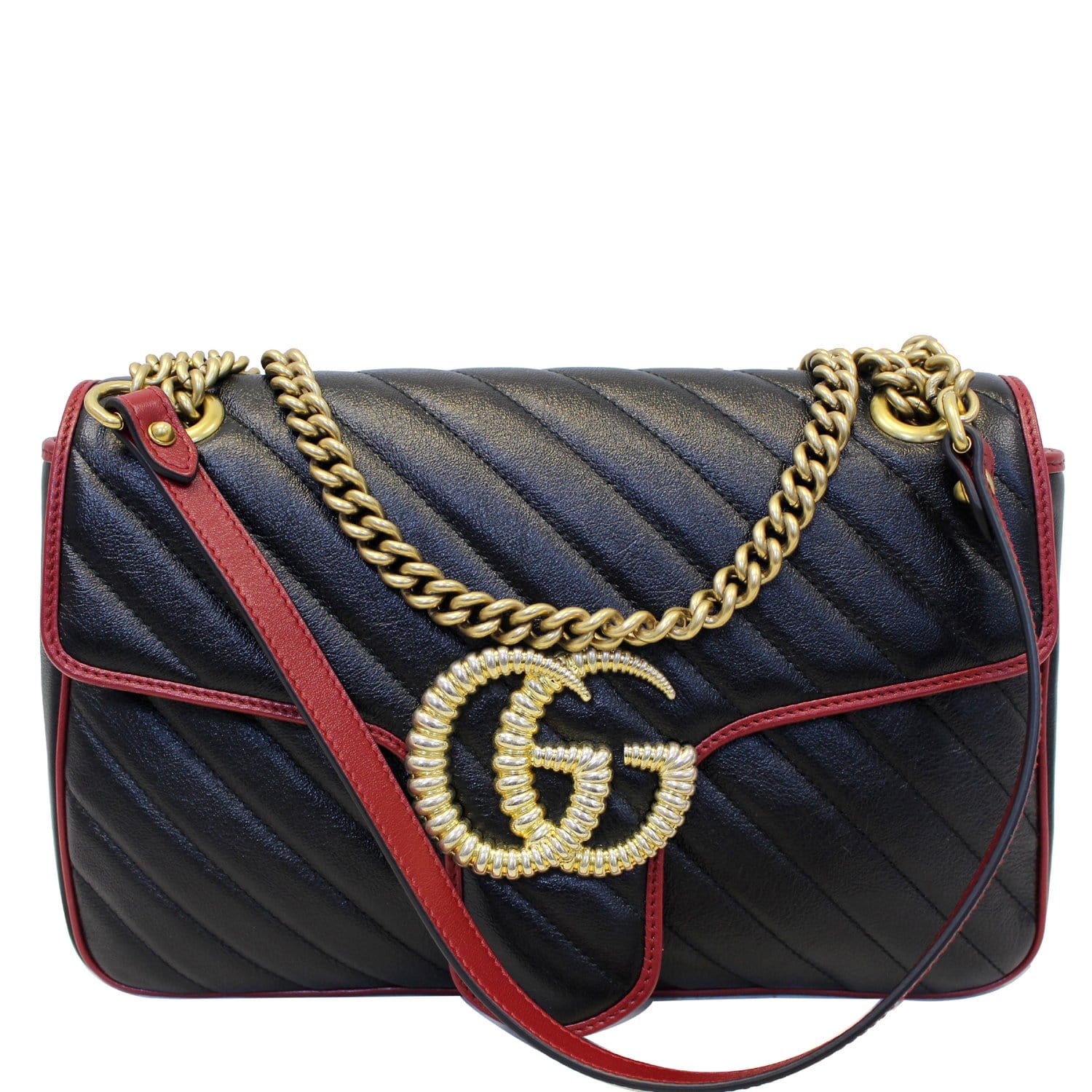 gucci purse black and red