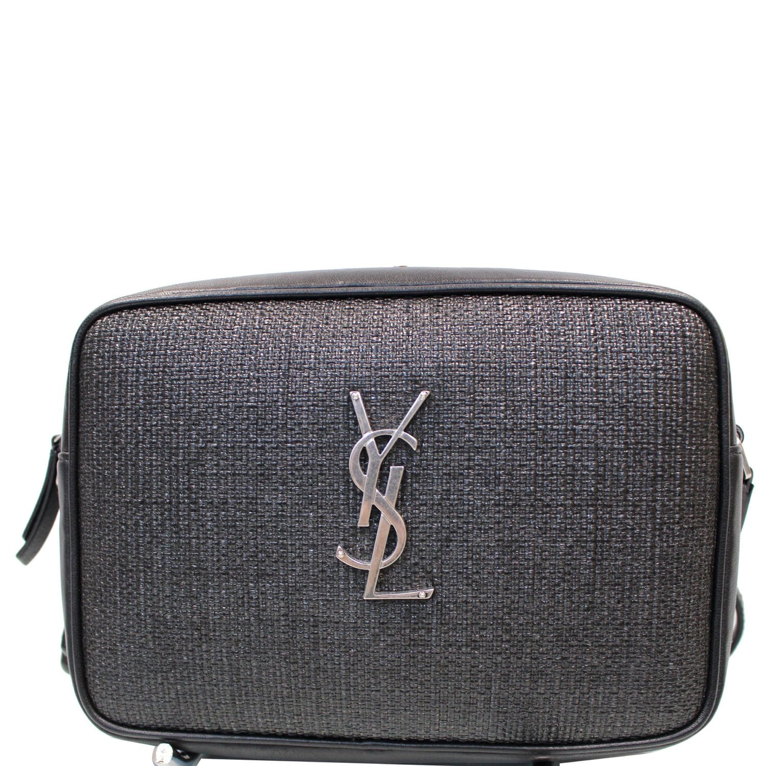 Saint Laurent Lou Camera raffia crossbody bag - ShopStyle