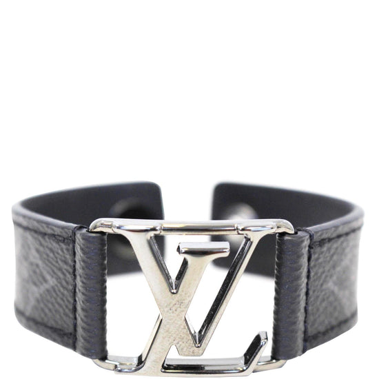 LOUIS VUITTON Bracelet Hockenheim LV Buckle M6141E Monogram Eclipse Brown  #21