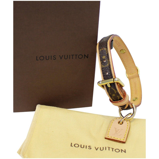 Louis Vuitton Baxter Dog Collar Monogram Bow X Small Brown in Canvas with  Gold-tone - US