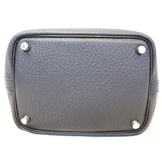 Hermes Picotin Lock PM Handbag Taurillon Clemence Sage Silver Hd X Engraved  5731