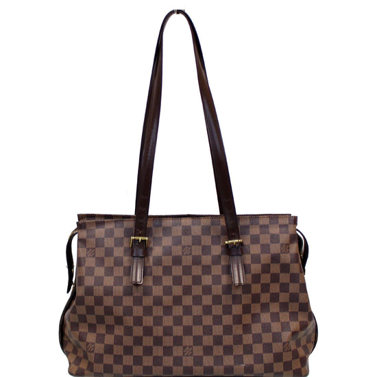 Louis Vuitton Chelsea model bag Ebony Leather Cloth ref.150374