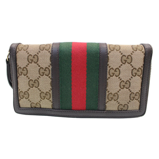 Gucci Vintage Web Gg Canvas Wallet in Natural