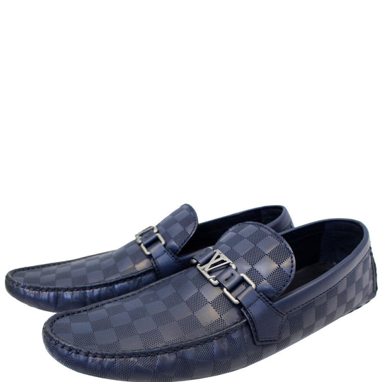 LOUIS VUITTON Hockenheim Damier Infini Moccasin Loafers Blue US 13-US